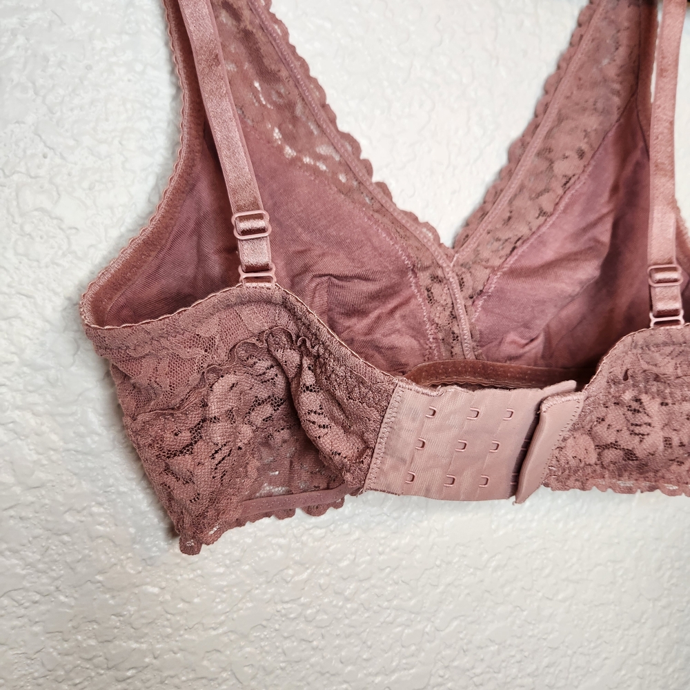 Felina Wireless Lace Bralette, Mauve Pink Size S - Picture 11 of 16